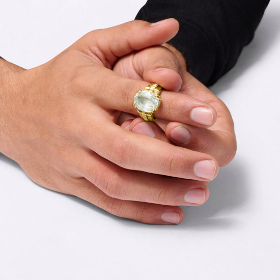 Astrology White Sapphire Gemstone Ring from Myra Gems
