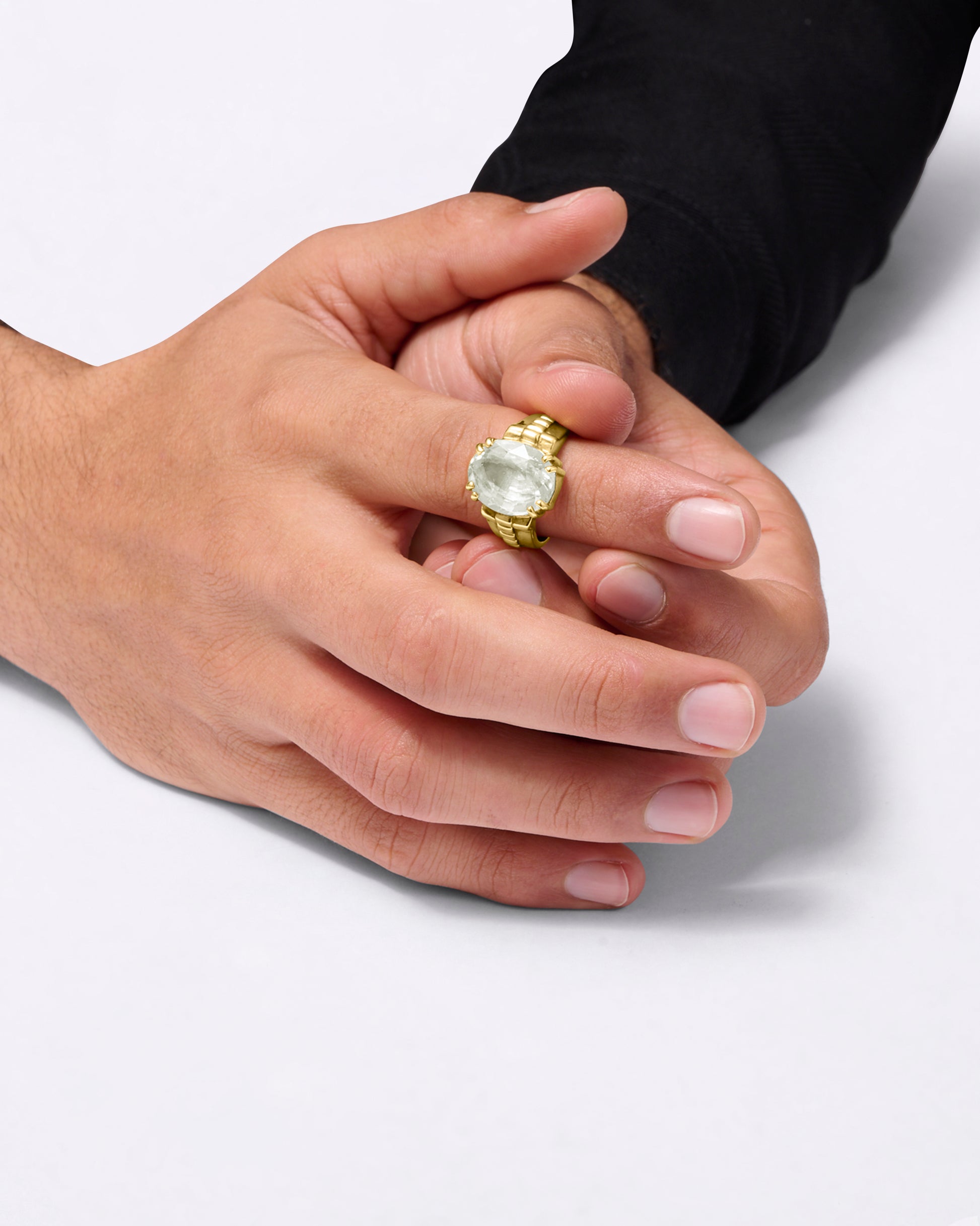 Astrology White Sapphire Gemstone Ring from Myra Gems