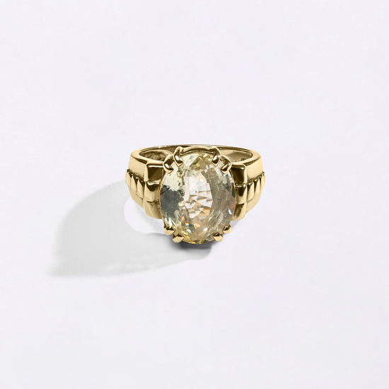Astrology White Sapphire Gemstone Ring from Myra Gems