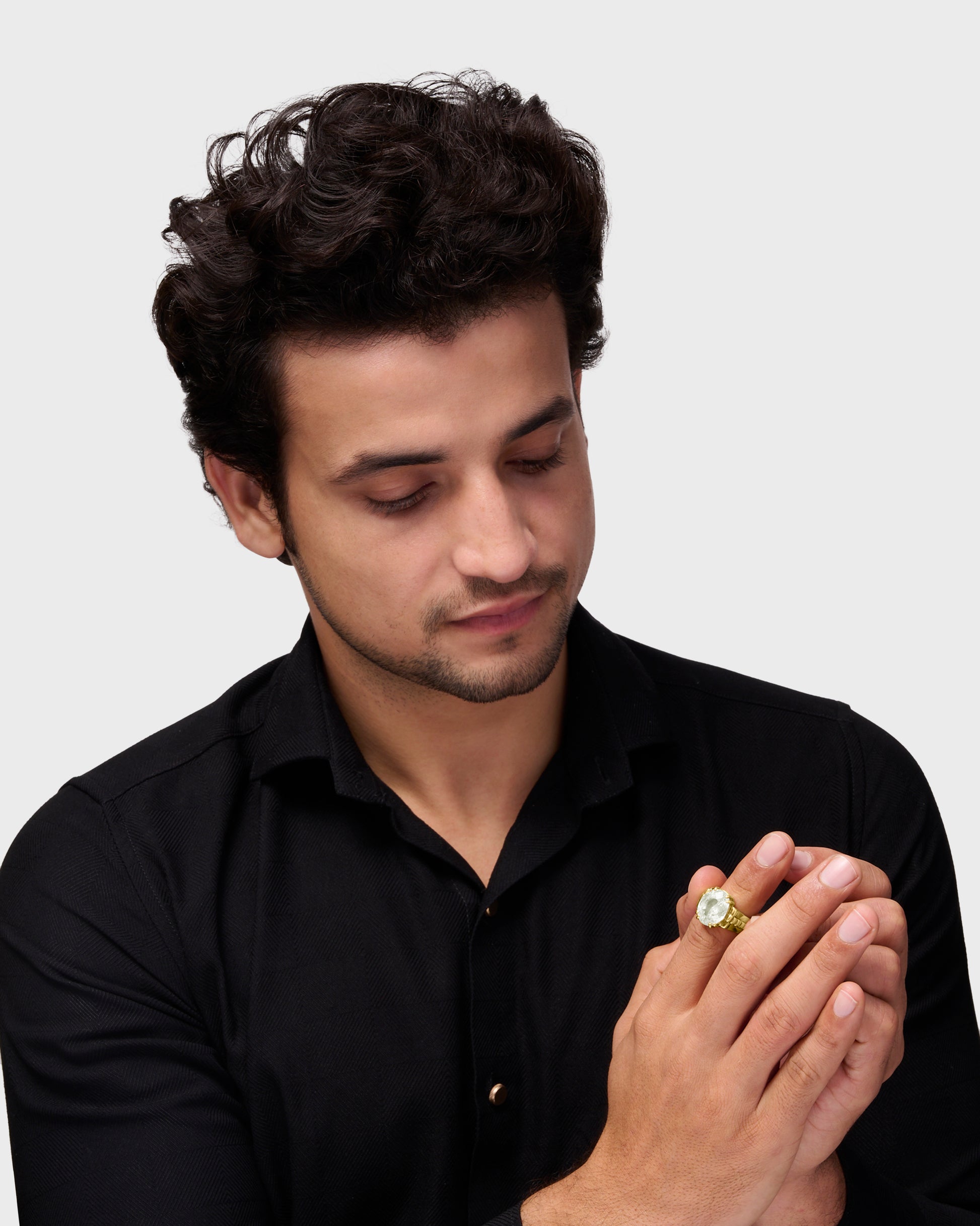 Astrology White Sapphire Gemstone Ring from Myra Gems