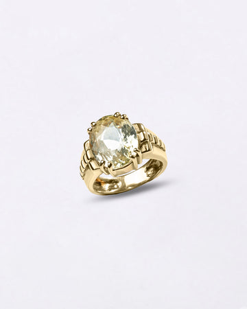 Astrology White Sapphire Gemstone Ring from Myra Gems