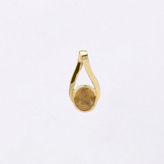 Natural Yellow Sapphire Gemstone Pendant in 18K Gold from Myra Gems