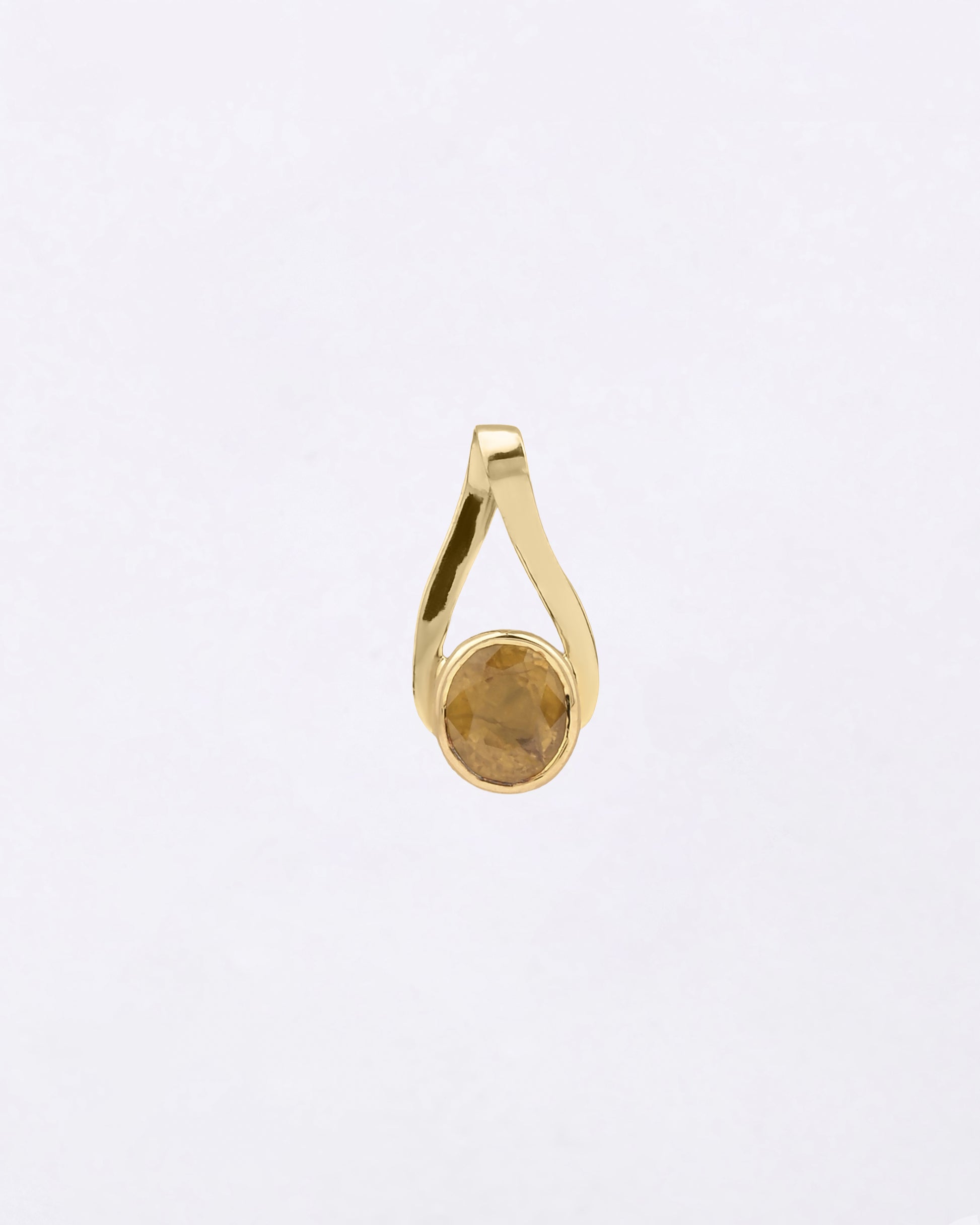 Natural Yellow Sapphire Gemstone Pendant in 18K Gold from Myra Gems