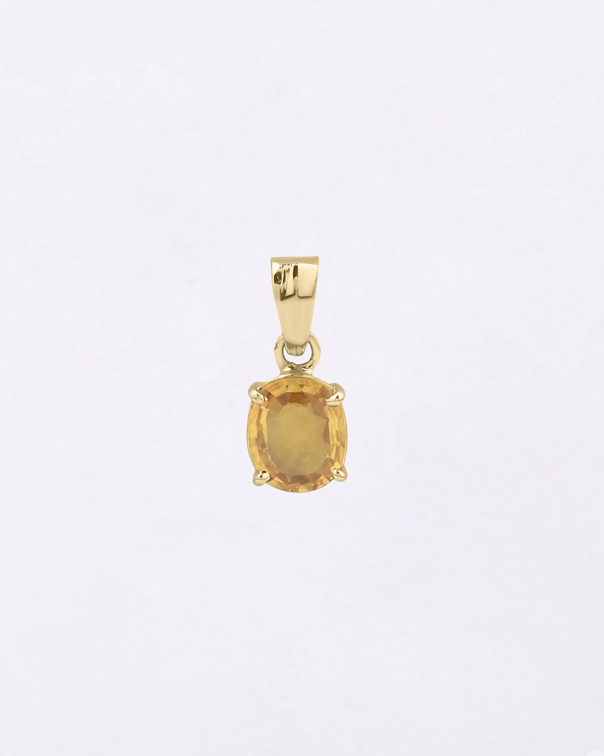 Plain Yellow Sapphire Pendant in 18K Gold from Myra Gems