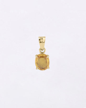 Plain Yellow Sapphire Pendant in 18K Gold from Myra Gems