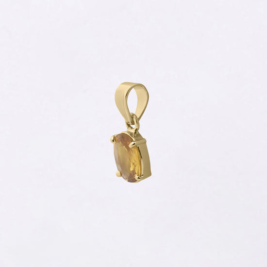 Plain Yellow Sapphire Pendant in 18K Gold from Myra Gems