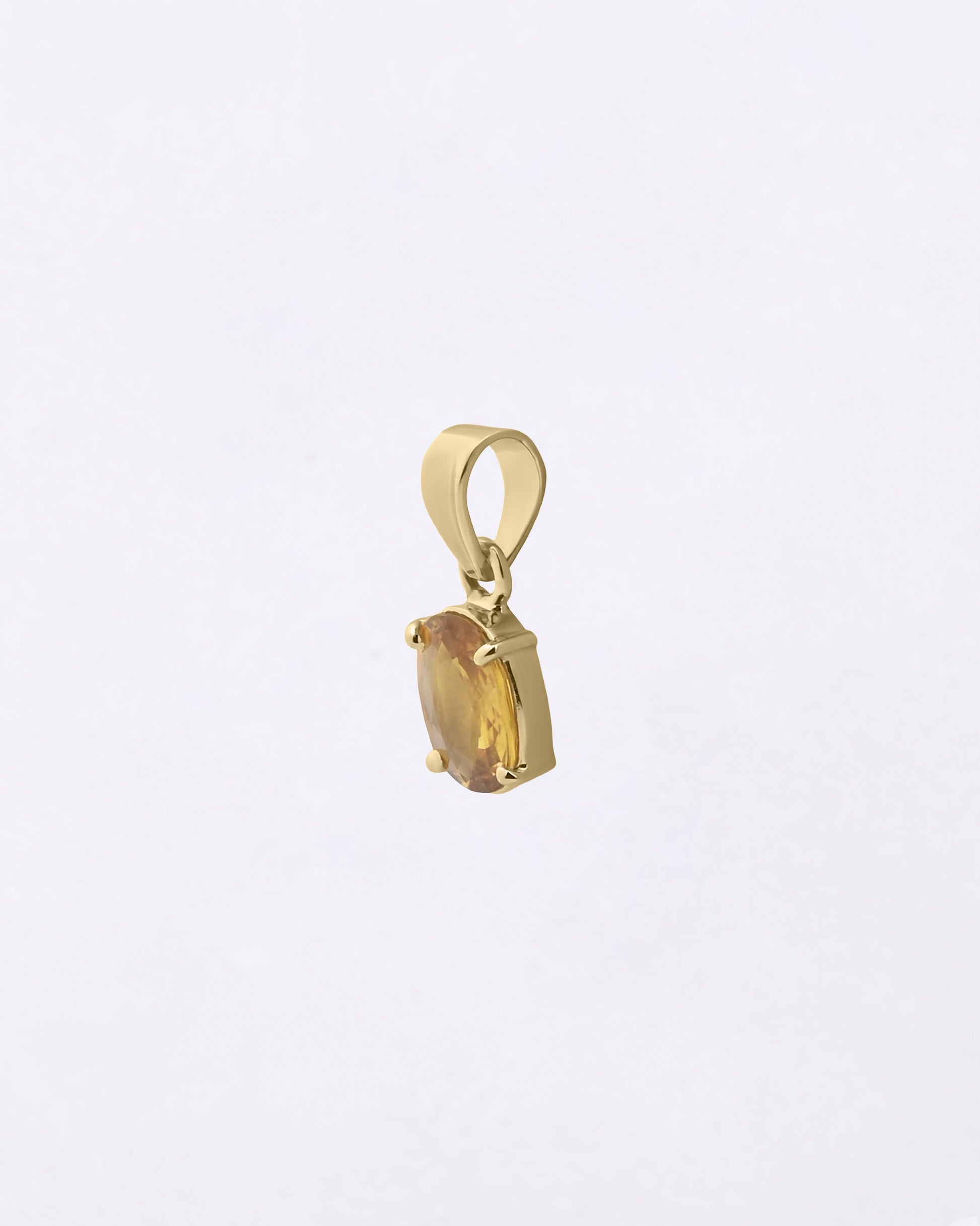 Plain Yellow Sapphire Pendant in 18K Gold from Myra Gems