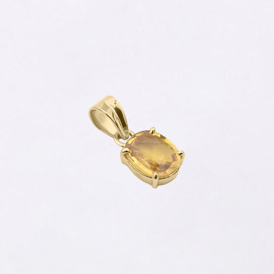 Plain Yellow Sapphire Pendant in 18K Gold from Myra Gems