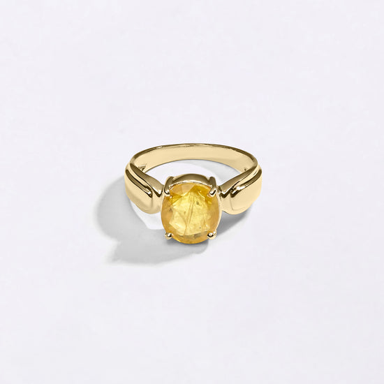 Royal Pukhraj Gemstone Ring In Gold from Myra Gems
