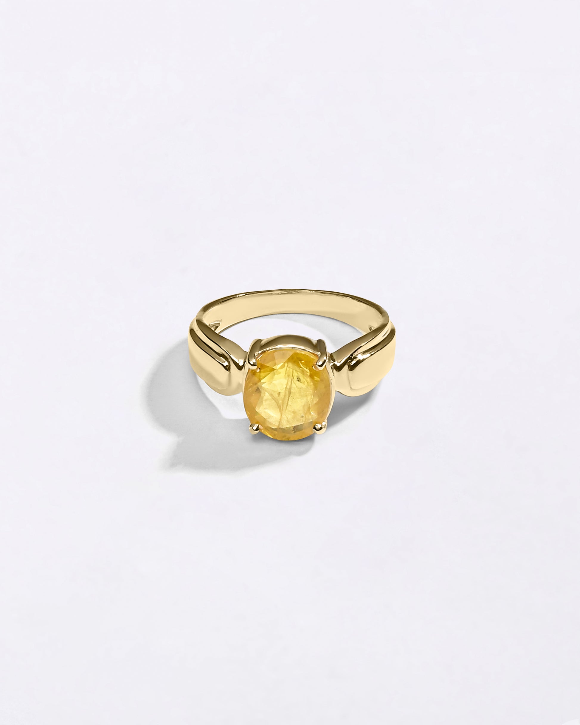Royal Pukhraj Gemstone Ring In Gold from Myra Gems