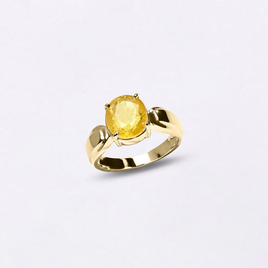Royal Pukhraj Gemstone Ring In Gold from Myra Gems