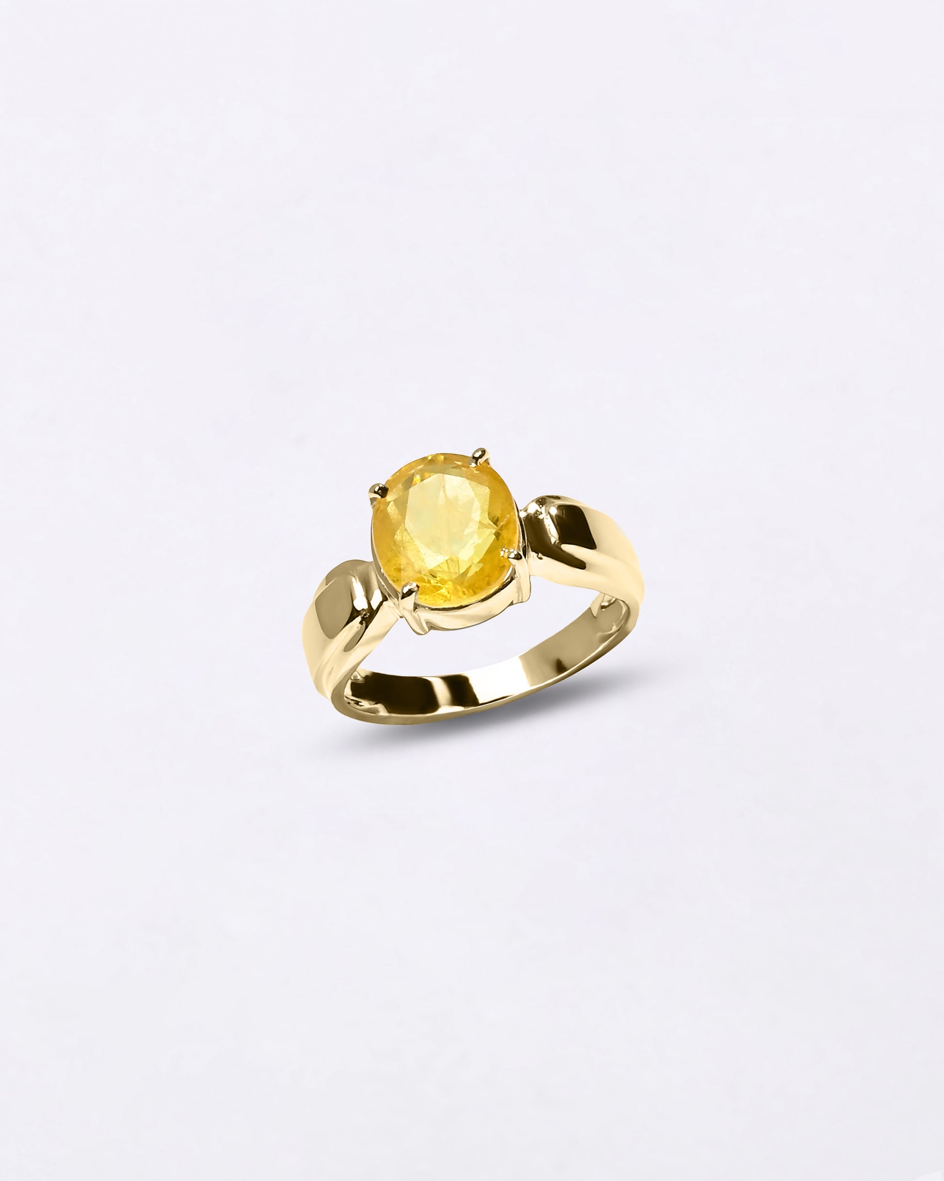 Royal Pukhraj Gemstone Ring In Gold from Myra Gems