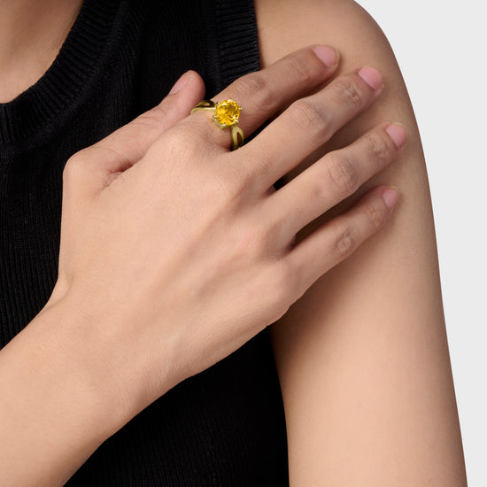 Female Gold Gemstone Ring Collection from Myra Gems