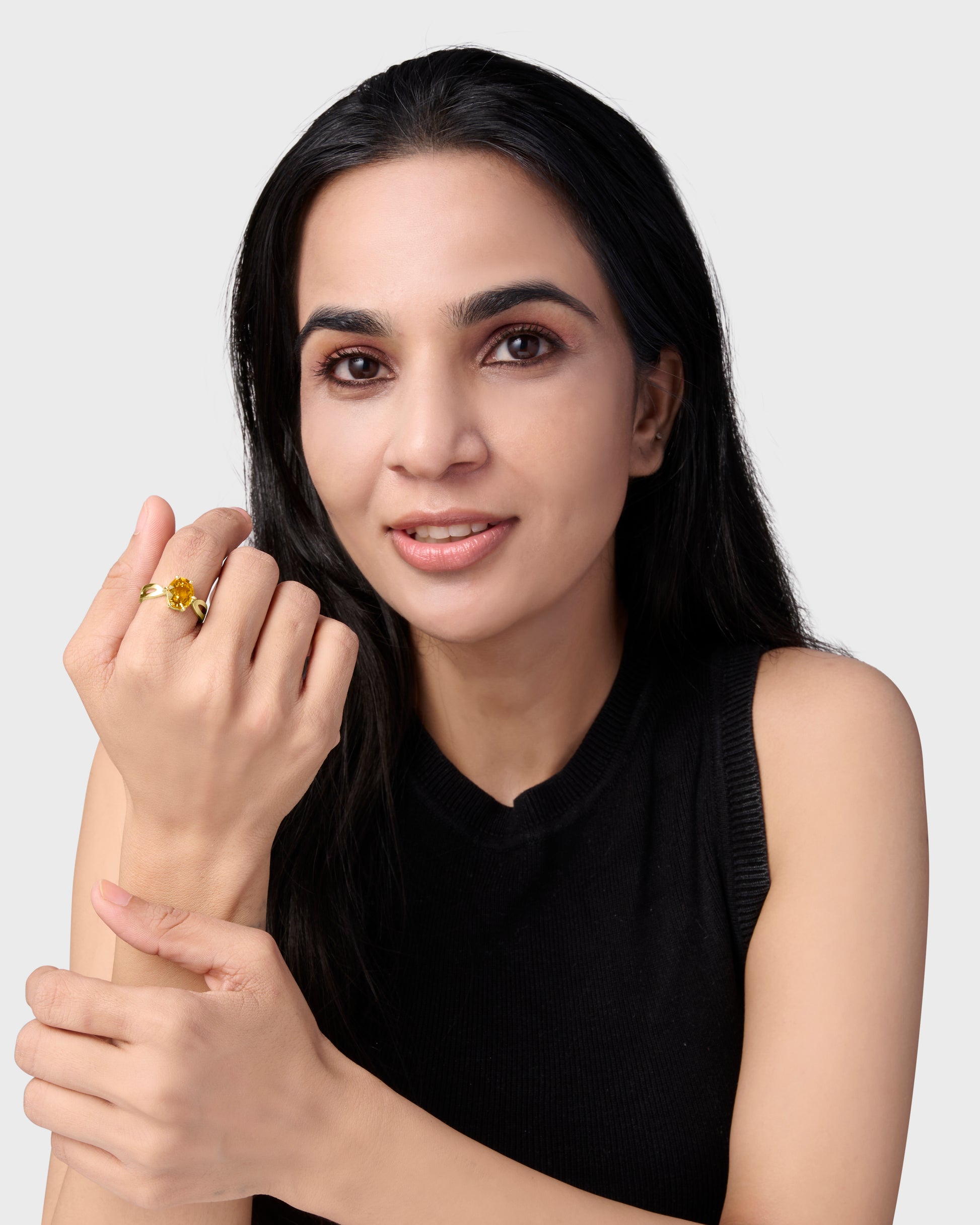Female Gold Gemstone Ring Collection from Myra Gems
