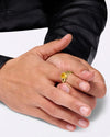 18K Gold Pukhraj Gemstone Ring for Men from Myra Gems