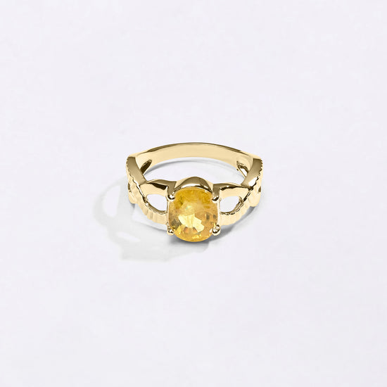 18K Gold Pukhraj Gemstone Ring for Men from Myra Gems