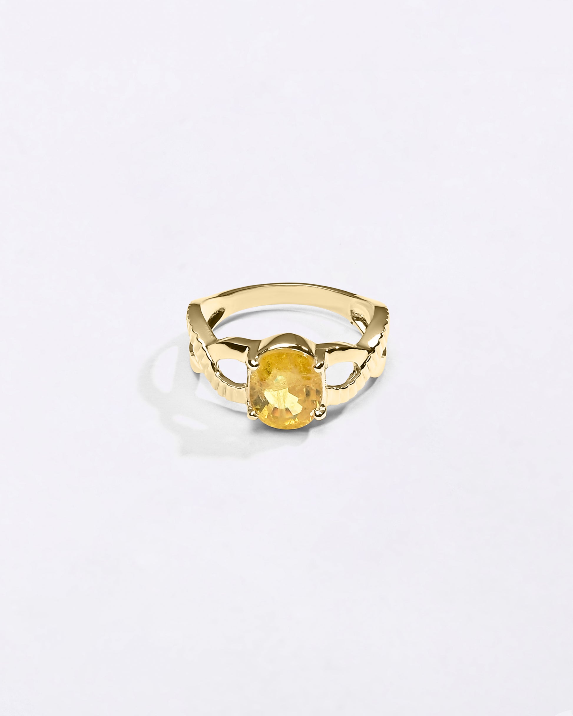 18K Gold Pukhraj Gemstone Ring for Men from Myra Gems