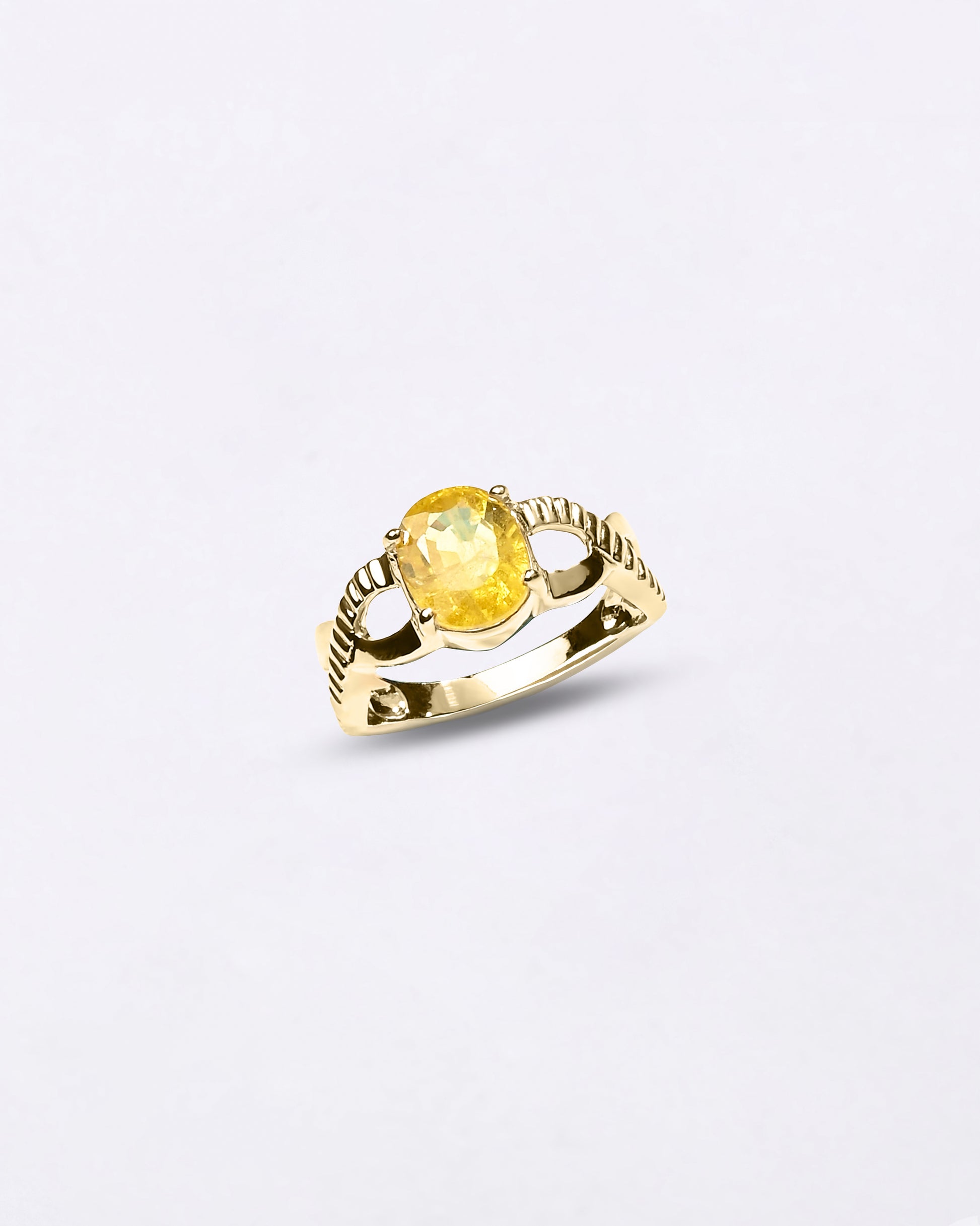 18K Gold Pukhraj Gemstone Ring for Men from Myra Gems