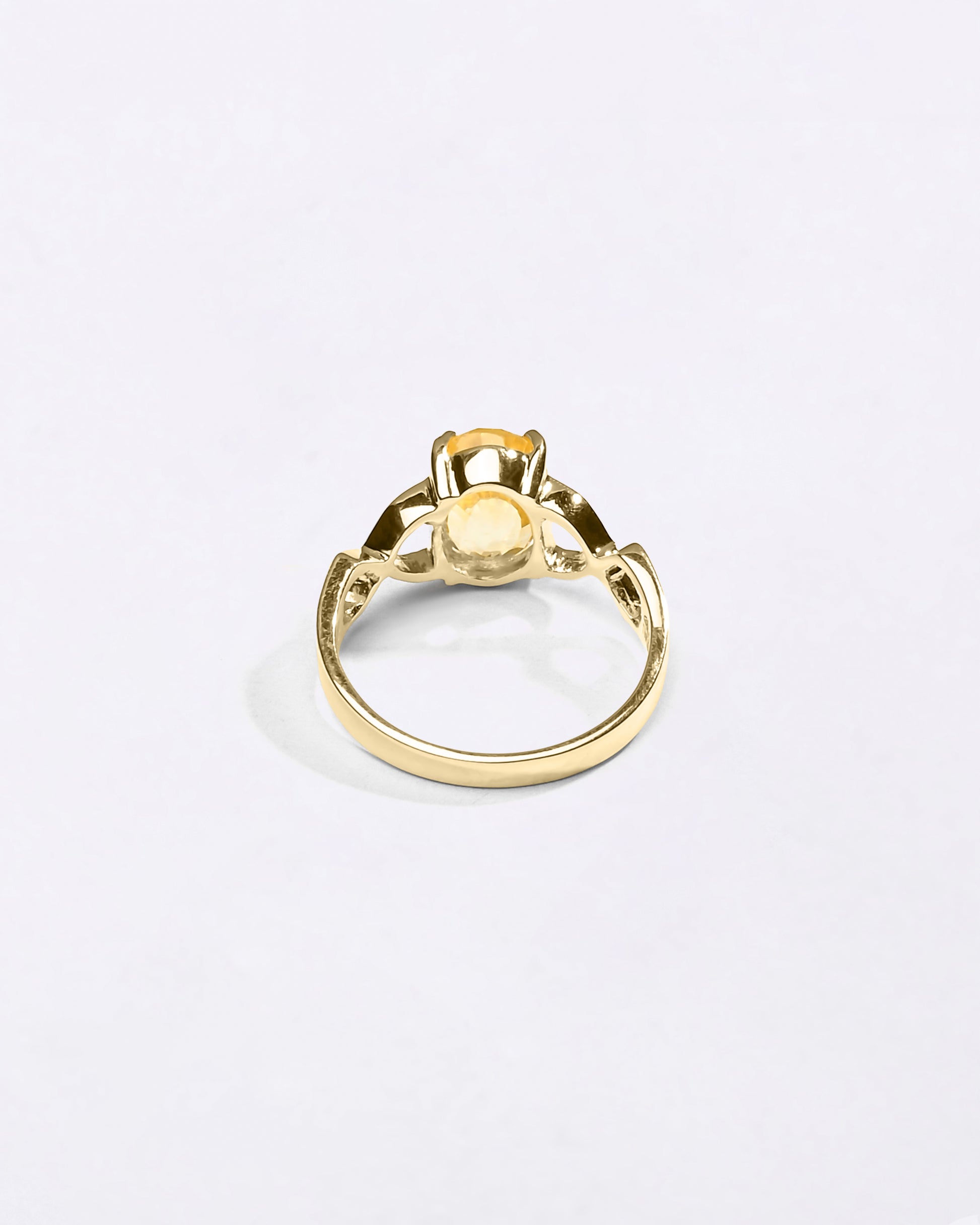Natural Yellow Sapphire Ring for Female in 18K Gold from Myra Gems