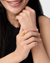Natural Yellow Sapphire Ring for Female in 18K Gold from Myra Gems