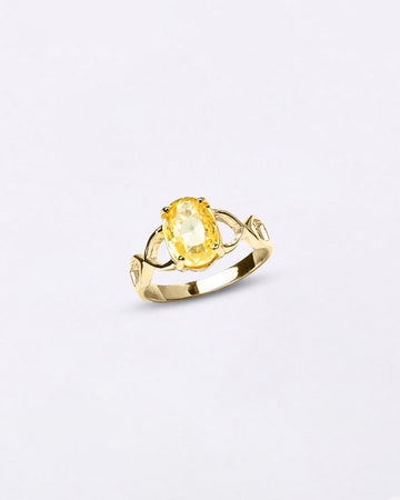 Natural Yellow Sapphire Ring for Female in 18K Gold from Myra Gems