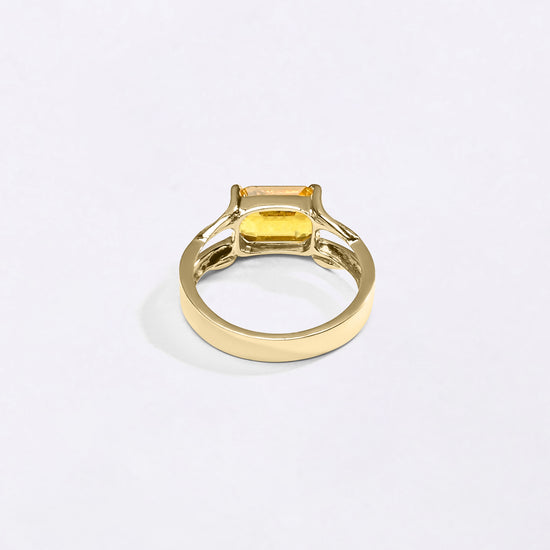 Rectangular Cut Sapphire Ring In 18K Gold from Myra Gems