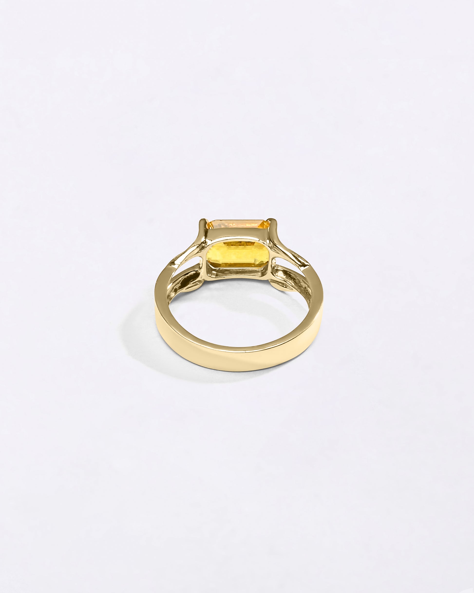 Rectangular Cut Sapphire Ring In 18K Gold from Myra Gems