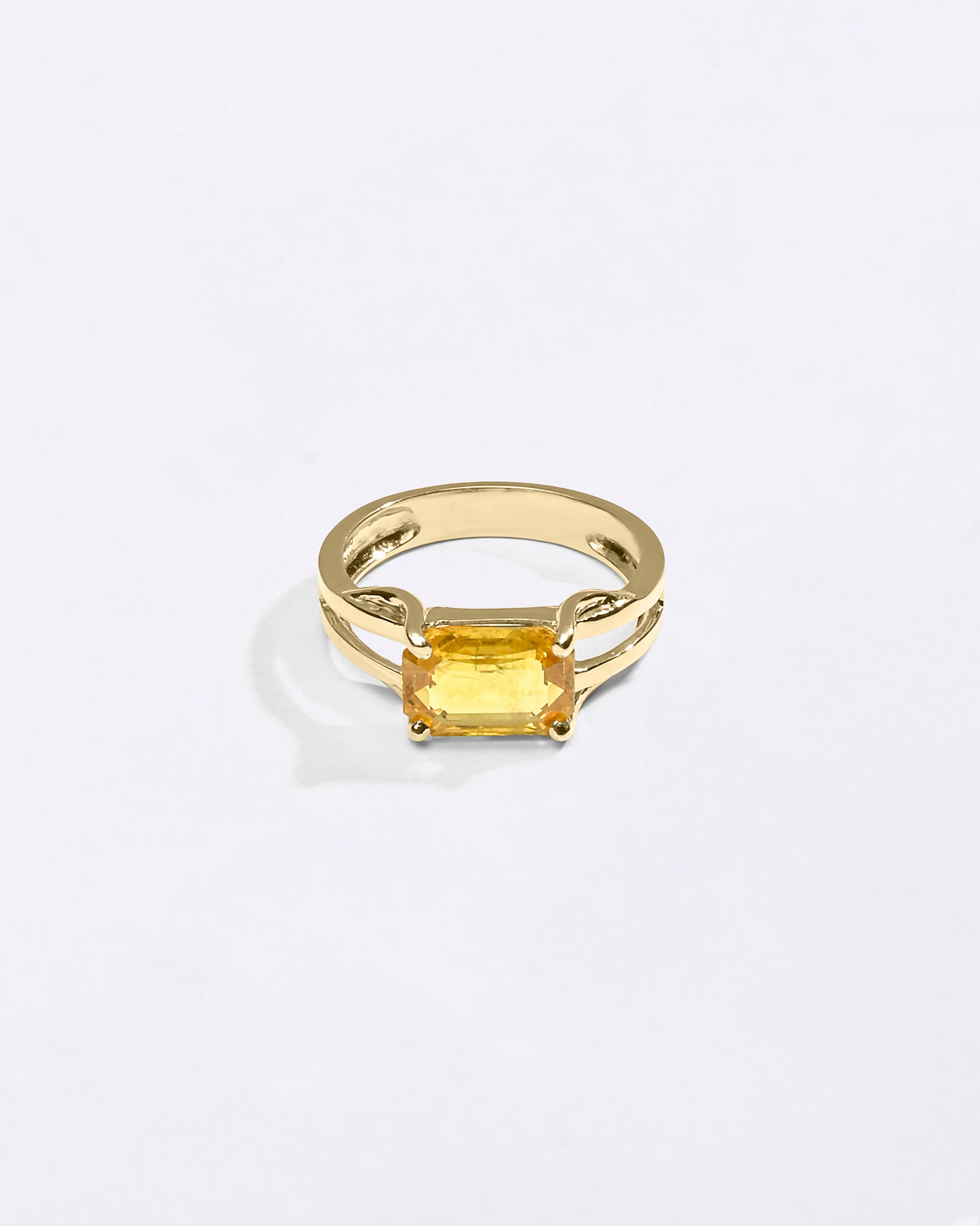 Rectangular Cut Sapphire Ring In 18K Gold from Myra Gems