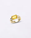 Rectangular Cut Sapphire Ring In 18K Gold from Myra Gems