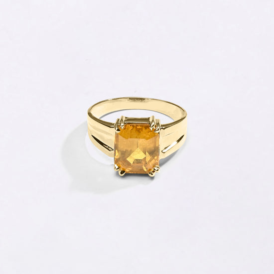 Rectangular Cut Sapphire Ring In 18K Gold for Male from Myra Gems