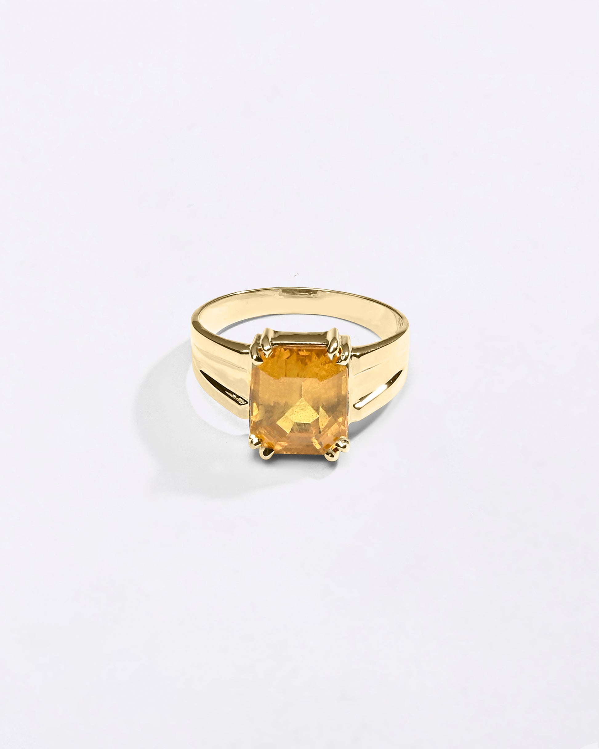 Rectangular Cut Sapphire Ring In 18K Gold for Male from Myra Gems