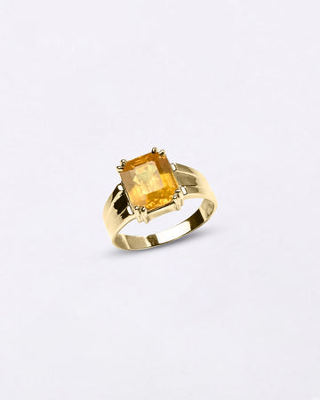 Rectangular Cut Sapphire Ring In 18K Gold for Male from Myra Gems