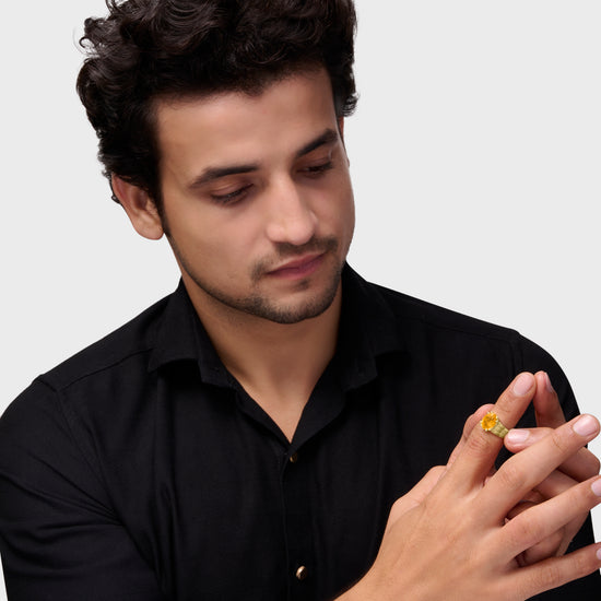 Gold Gemstone Ring Collection of Sapphire For Him from Myra Gems