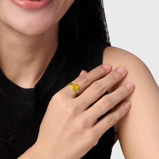Classy Design of Guru Stone Ring in Gold from Myra Gems
