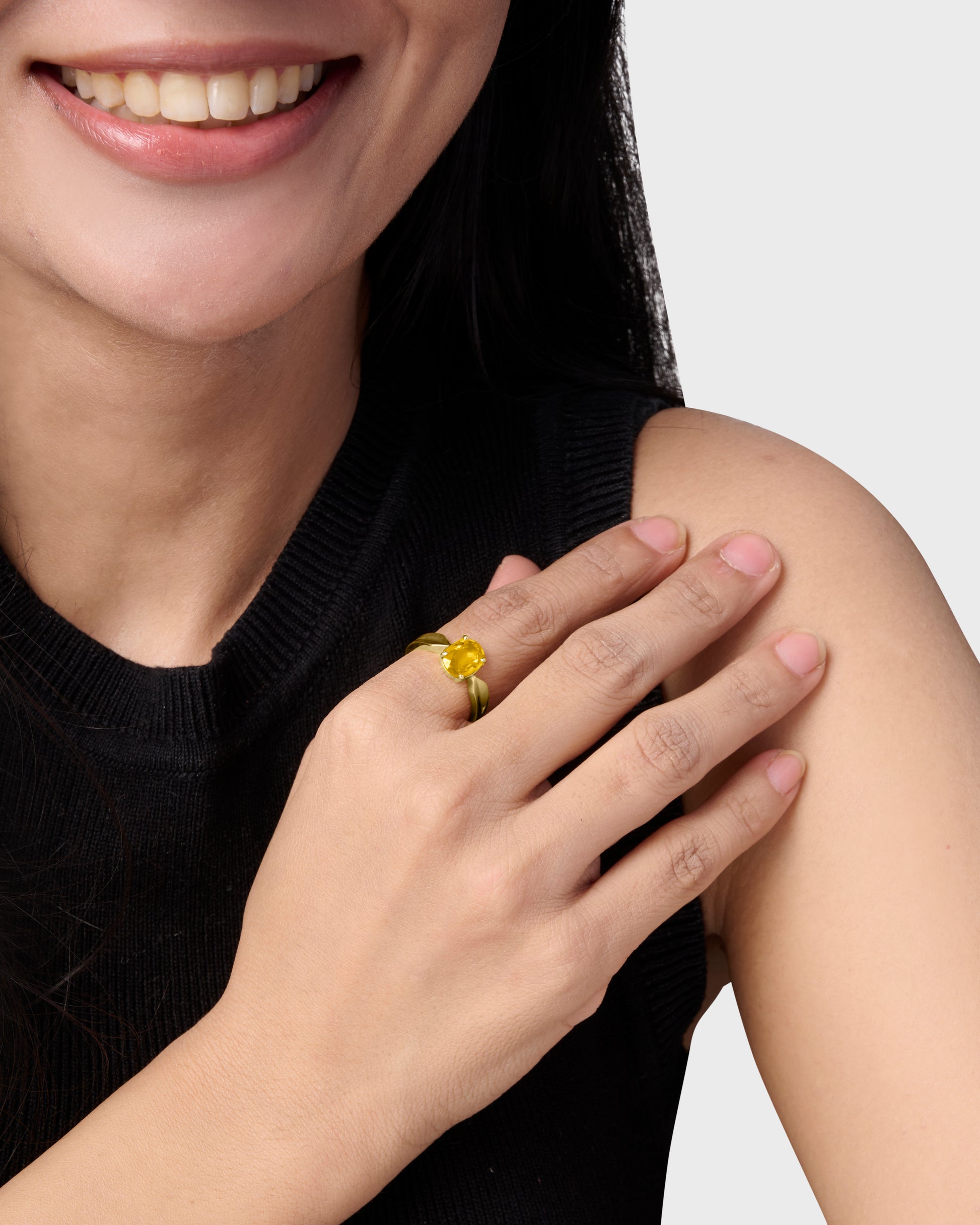Classy Design of Guru Stone Ring in Gold from Myra Gems