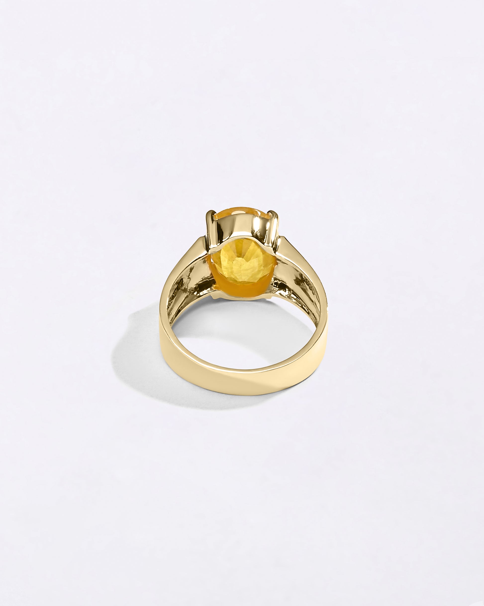 Heirloom 18K Gold Pukhraj Gemstone Ring  for Male from Myra Gems
