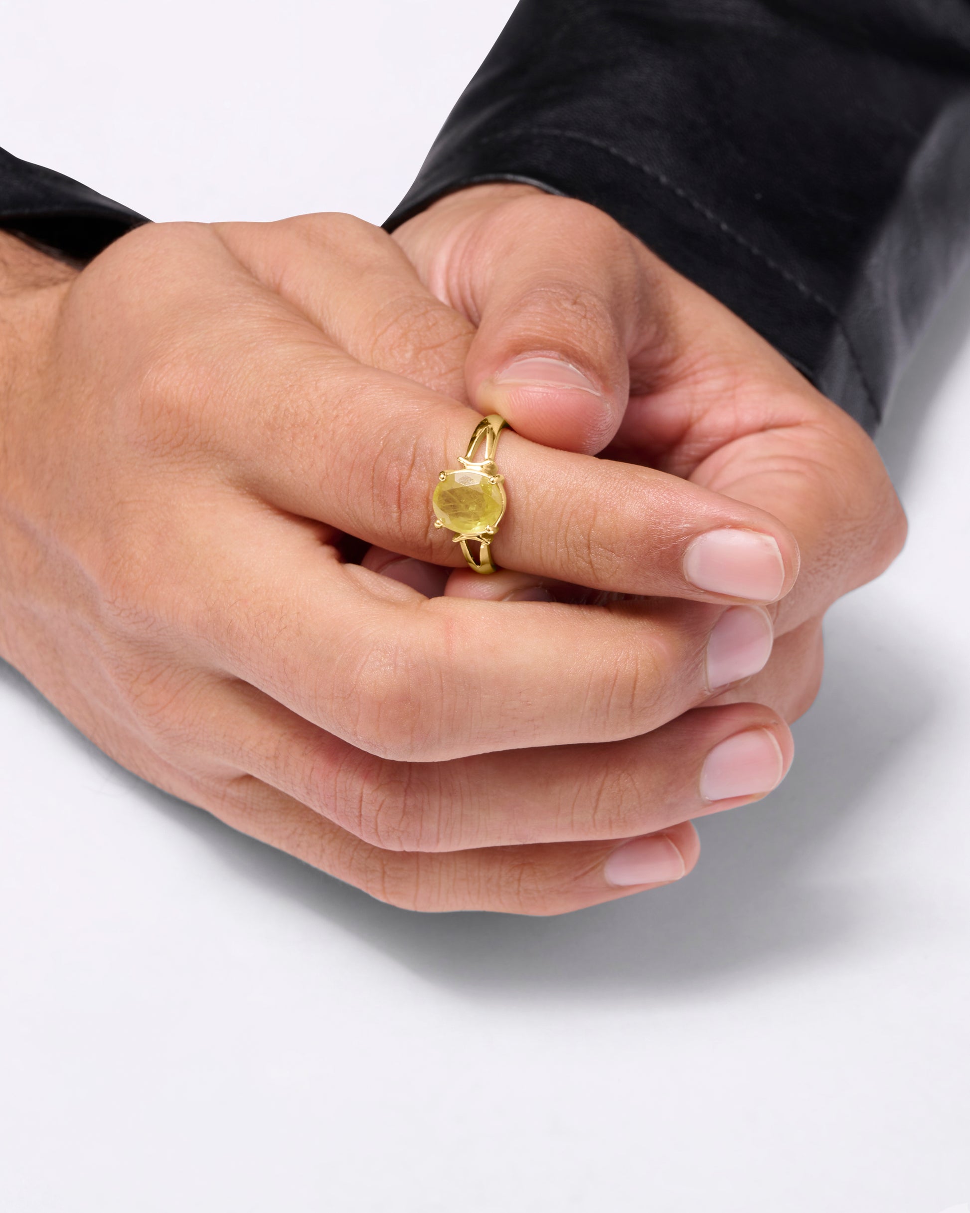 Yellow Sapphire Ring for Male In 18K Gold from Myra Gems