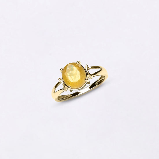 Yellow Sapphire Ring for Male In 18K Gold from Myra Gems