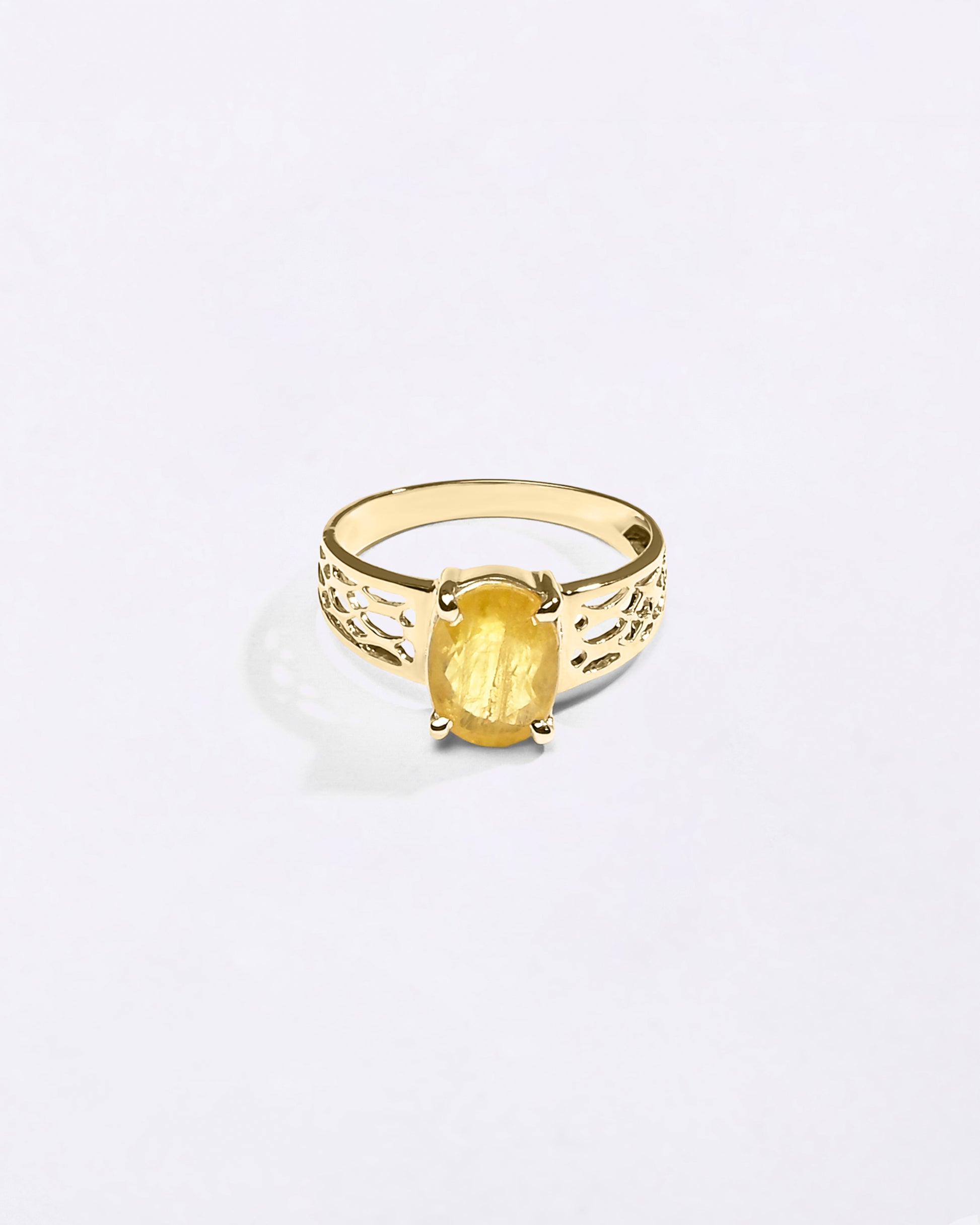 Unisex Design of Pukhraj in 18K Gold Myra Gems