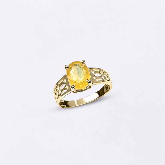 Unisex Design of Pukhraj in 18K Gold Myra Gems