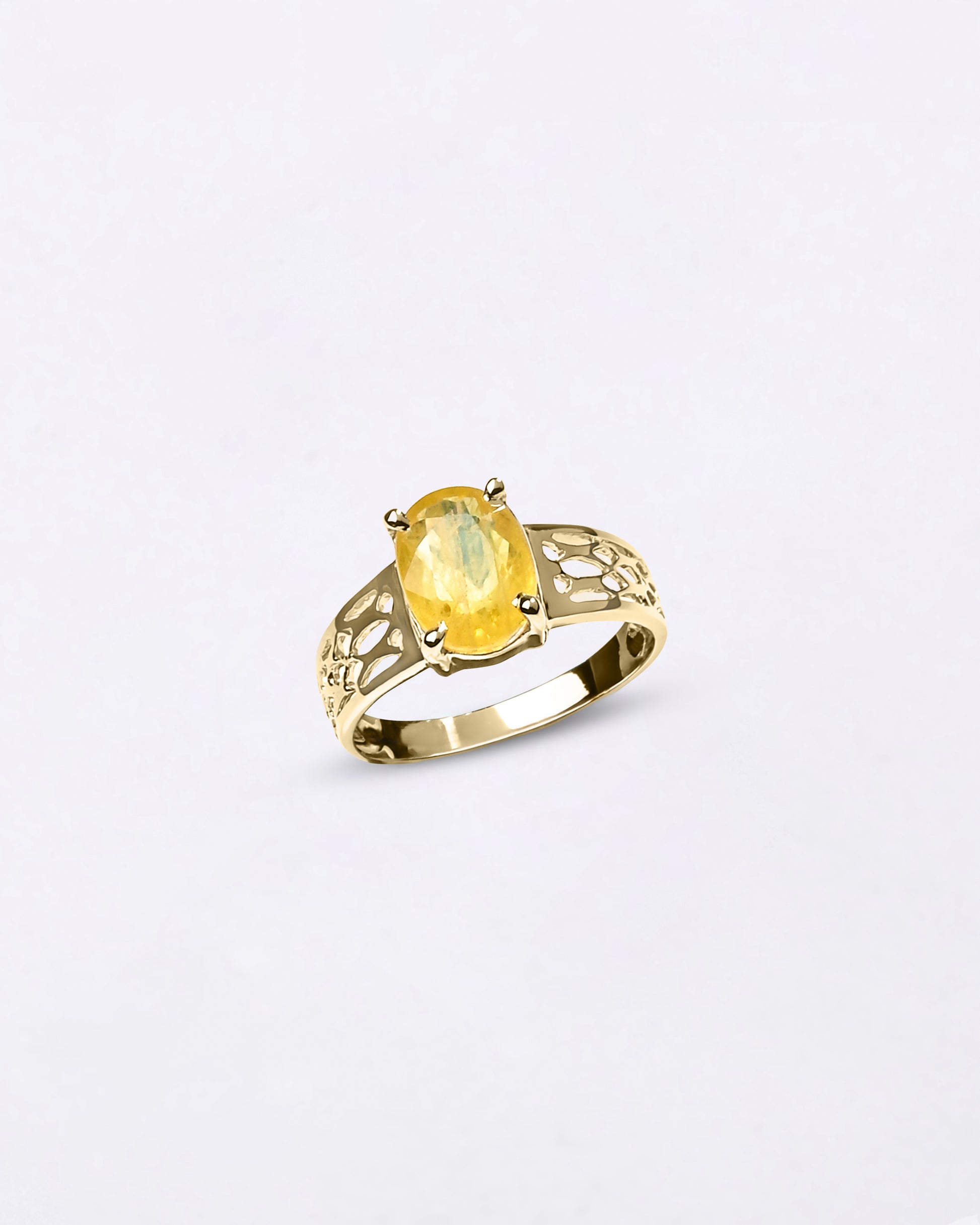 Unisex Design of Pukhraj in 18K Gold Myra Gems