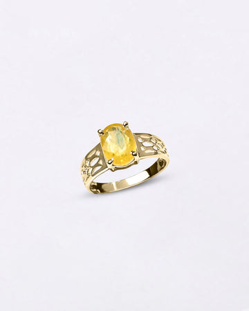 Unisex Design of Pukhraj in 18K Gold Myra Gems