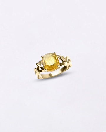 Unique Design of Guru Gemstone in 18K Gold from Myra Gems