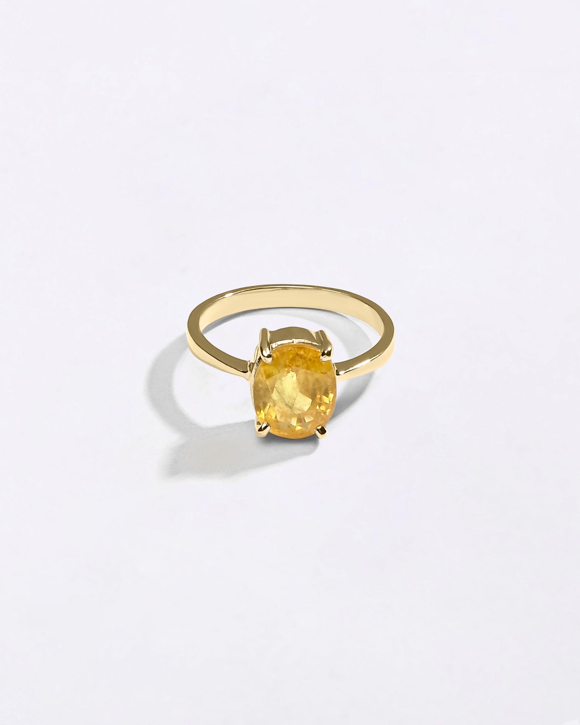 18K Gold Pukhraj Gemstone Ring from Myra Gems