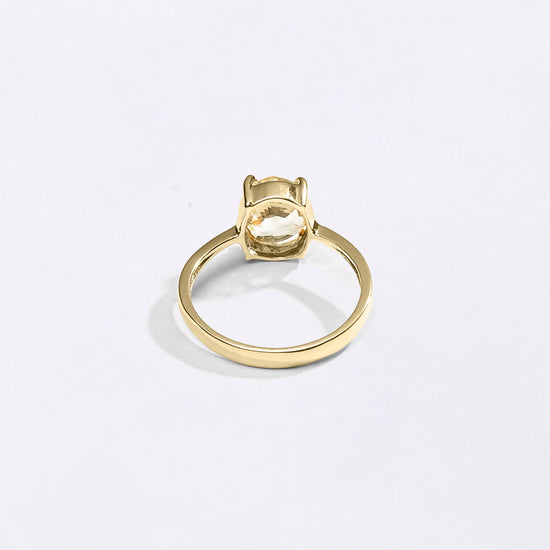 Minimal Design Pukhraj Ring in 18K Gold from Myra Gems