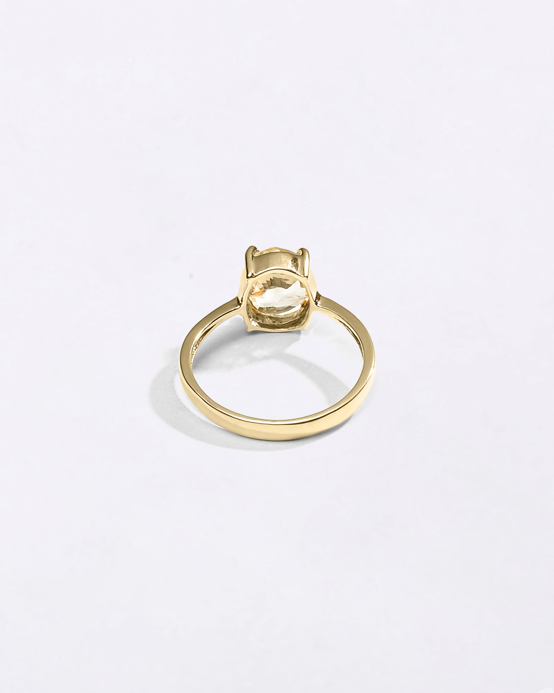 Minimal Design Pukhraj Ring in 18K Gold from Myra Gems