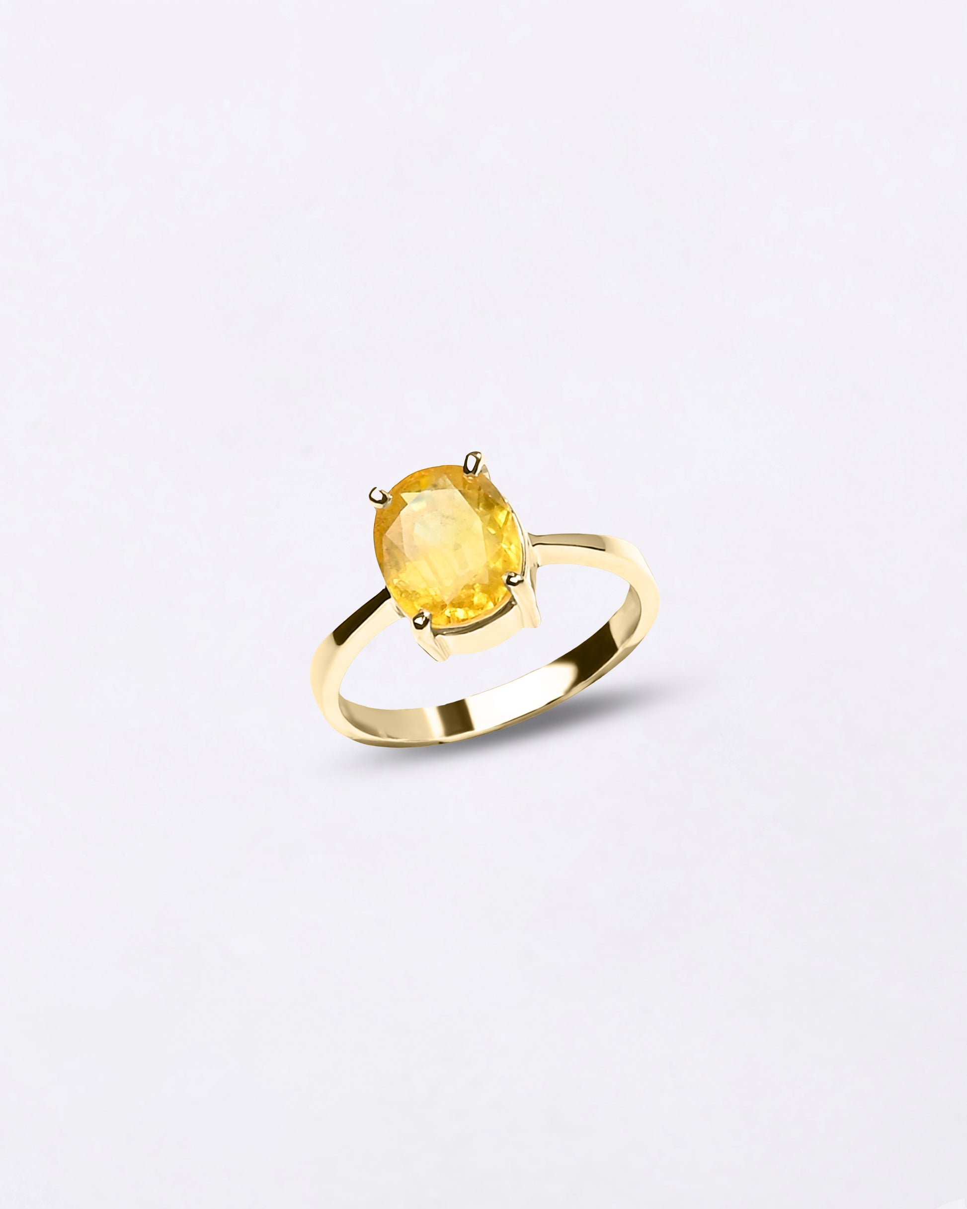 18K Gold Pukhraj Gemstone Ring from Myra Gems