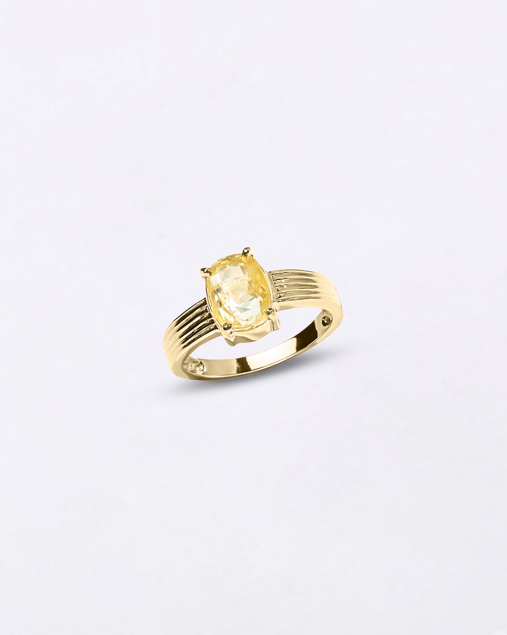 Original Yellow Sapphire Ring for Female in 18K Gold from Myra Gems