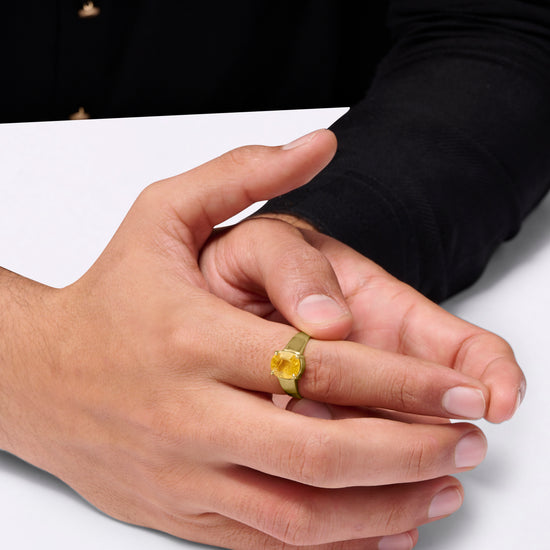 Royal Yellow Sapphire Gemstone Ring In Gold from Myra Gems