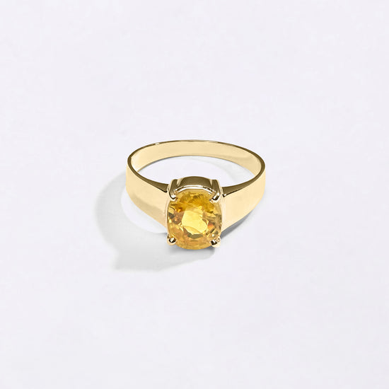 Royal Yellow Sapphire Gemstone Ring In Gold from Myra Gems